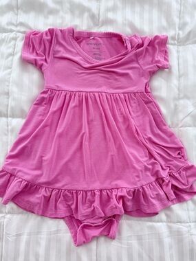 Posh Peanut Pink Baby Dress with Bodysuit - Sz 18-24M
